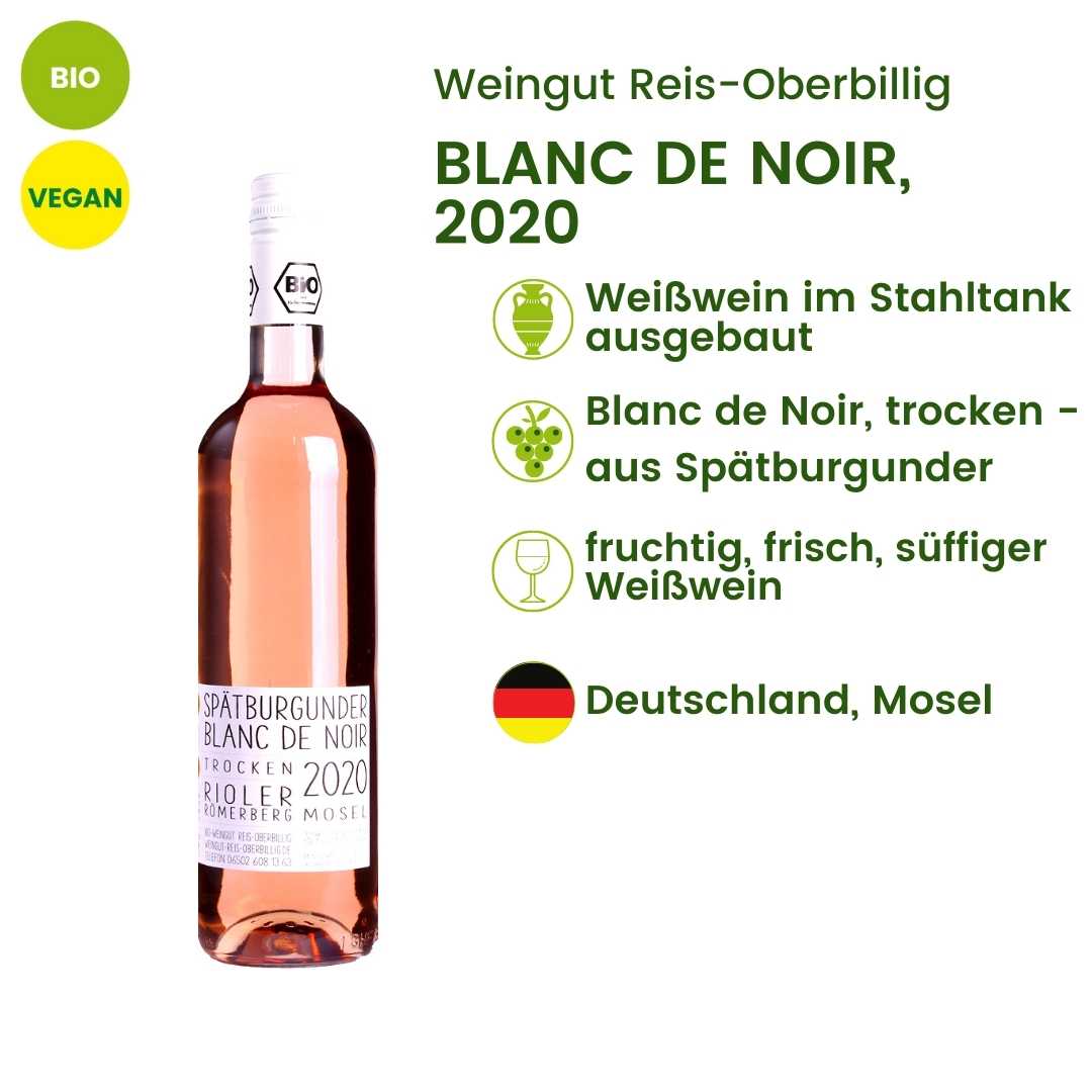 Blanc de Noir 2020 - Spätburgunder - trocken - Mosel | bio VinoGreeno