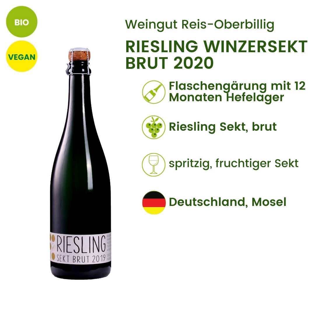 Steckbrief Riesling Winzersekt 2019 brut | Weingut Reis-Oberbillig / Mosel  