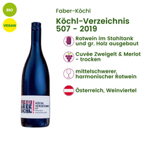 Weinzusammenfassung Rote Cuvée 2019 | Köchl Verzeichnis 507 | Weingut Faber-Köchl